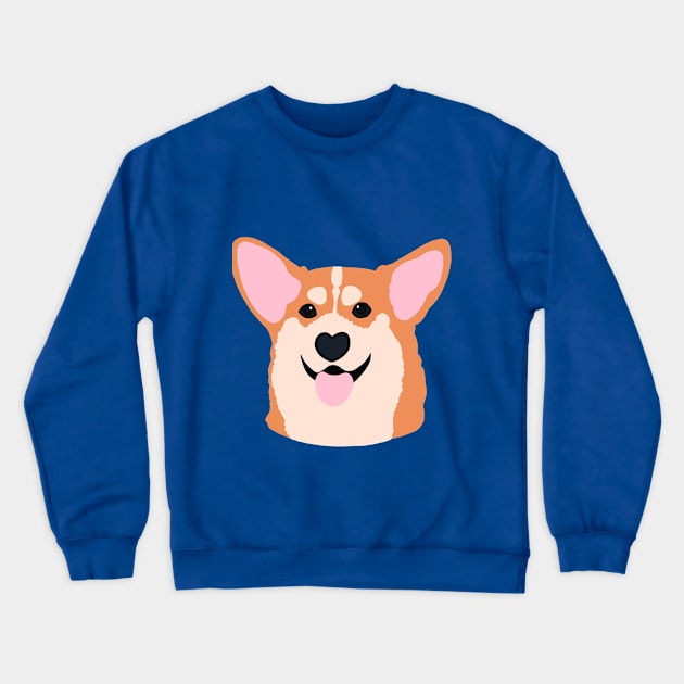 Corgi Smile Red Crewneck Sweatshirt by Clarmeleon